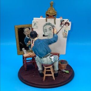 Norman Rockwell “Tripple Self-Portrait” Saturday Evening Post Cover Figurine
